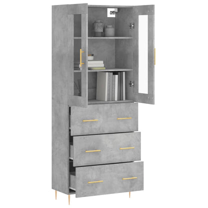 Credenza Grigio Cemento 69,5x34x180 cm in Legno Multistrato - homemem39