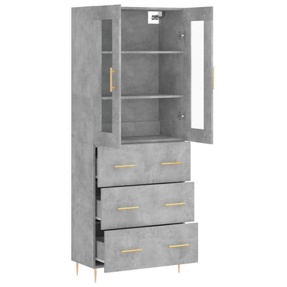 Credenza Grigio Cemento 69,5x34x180 cm in Legno Multistrato - homemem39