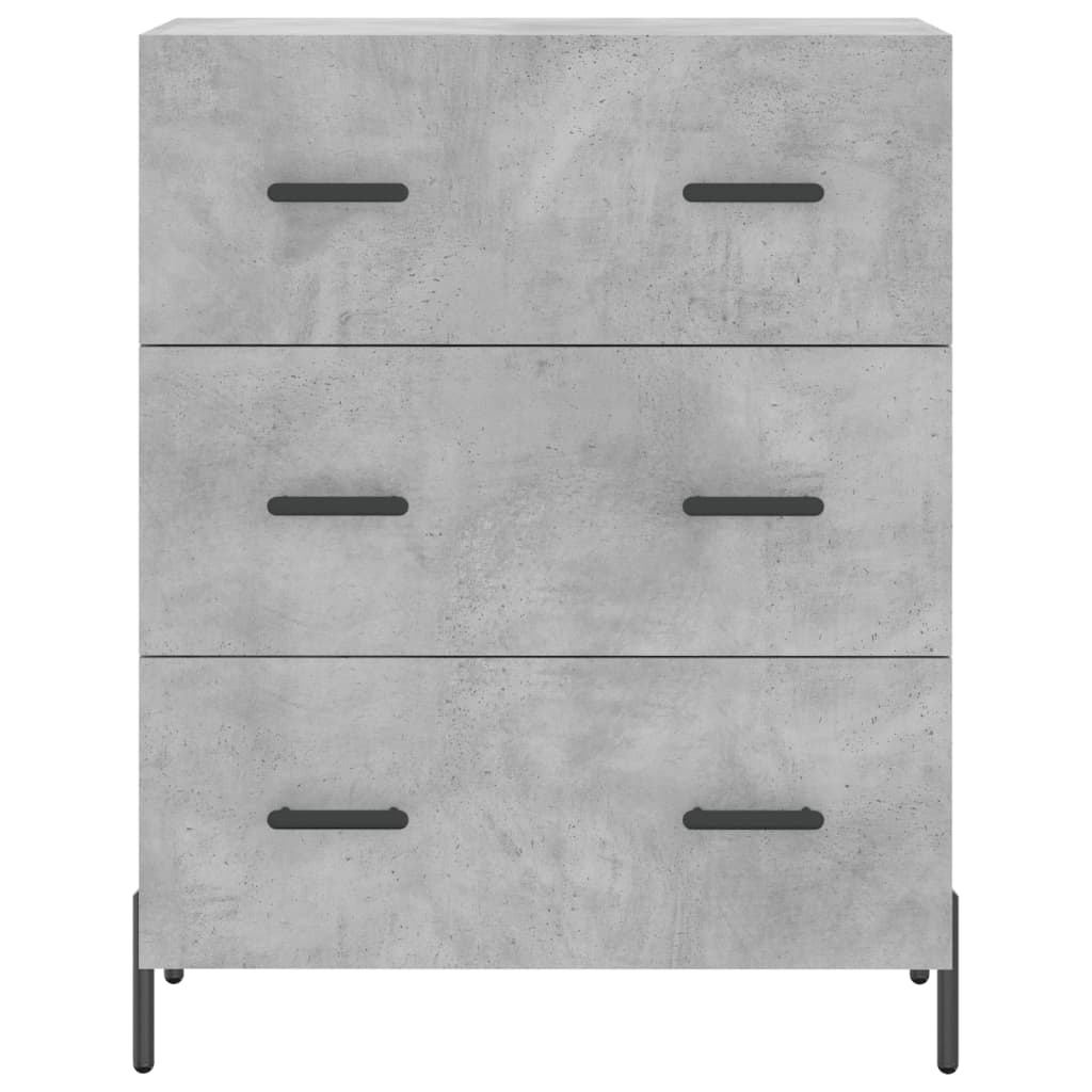 Credenza Grigio Cemento 69,5x34x180 cm in Legno Multistrato