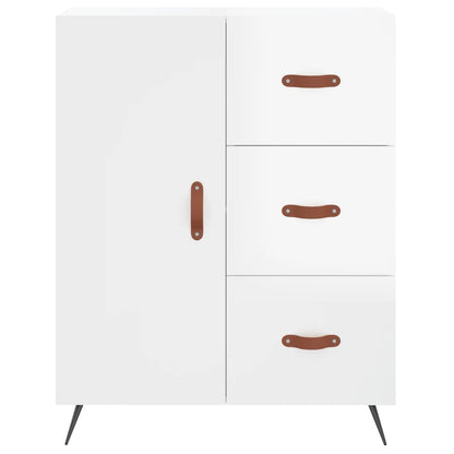 Credenza Bianco Lucido 69,5x34x180 cm in Legno Multistrato - homemem39