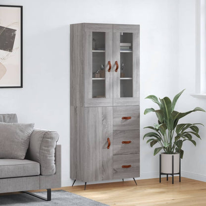 Credenza Grigio Sonoma 69,5x34x180 cm in Legno Multistrato - homemem39