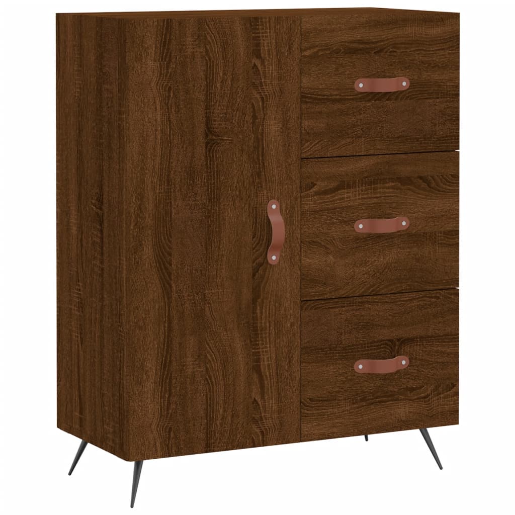 Credenza Rovere Marrone 69,5x34x180 cm in Legno Multistrato