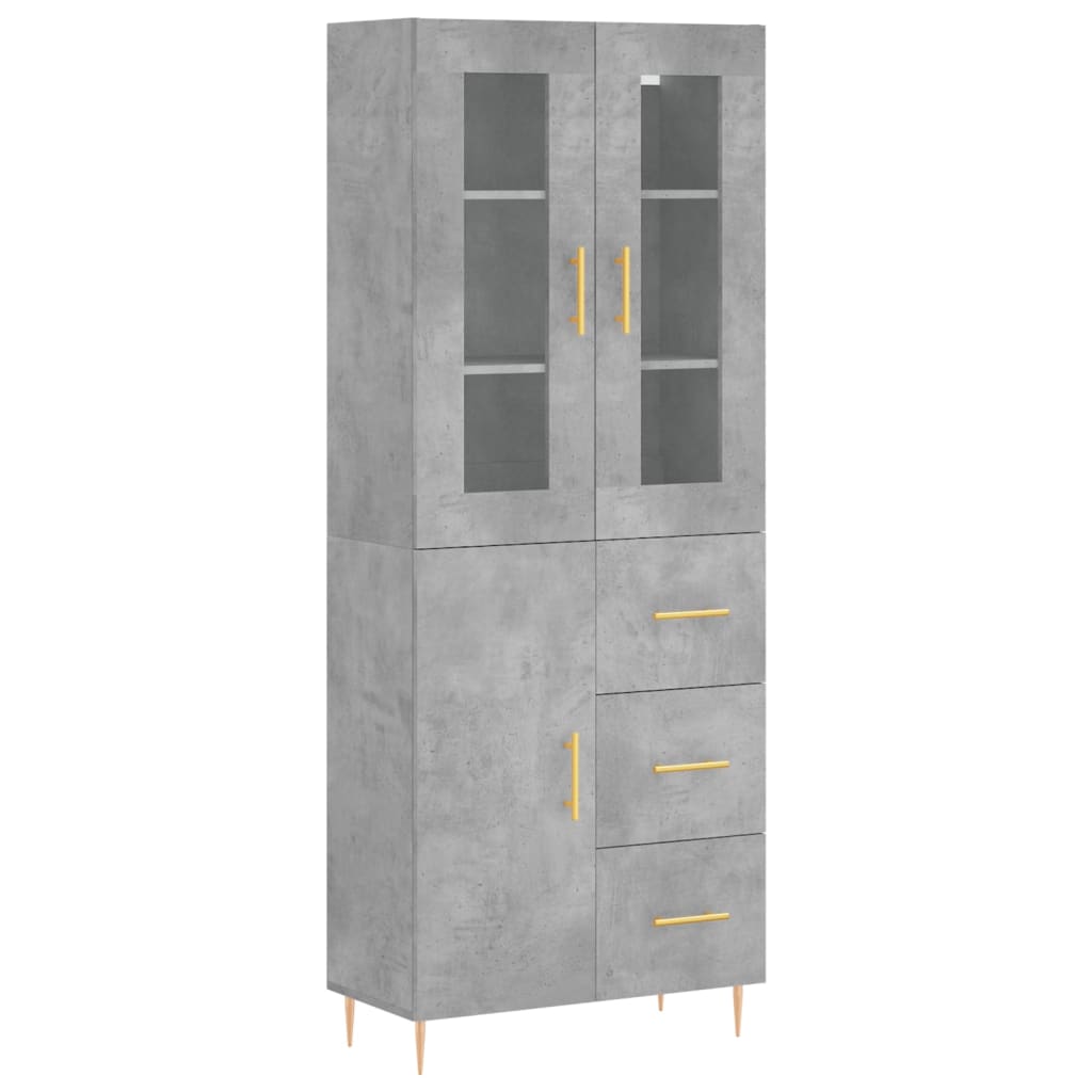 Credenza Grigio Cemento 69,5x34x180 cm in Legno Multistrato - homemem39