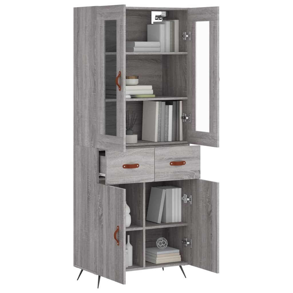 Credenza Grigio Sonoma 69,5x34x180 cm in Legno Multistrato - homemem39