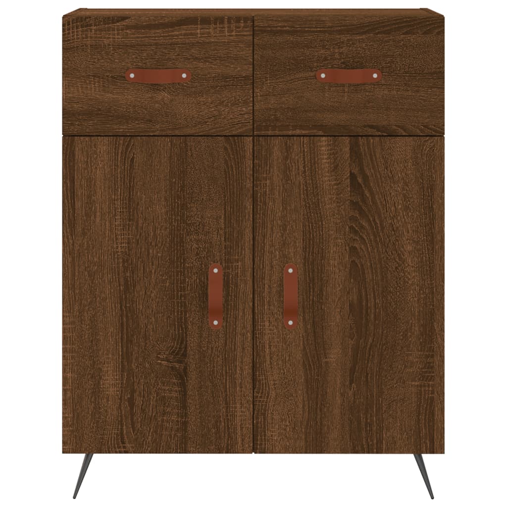 Credenza Rovere Marrone 69,5x34x180 cm in Legno Multistrato