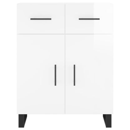 Credenza Bianco Lucido 69,5x34x180 cm in Legno Multistrato - homemem39