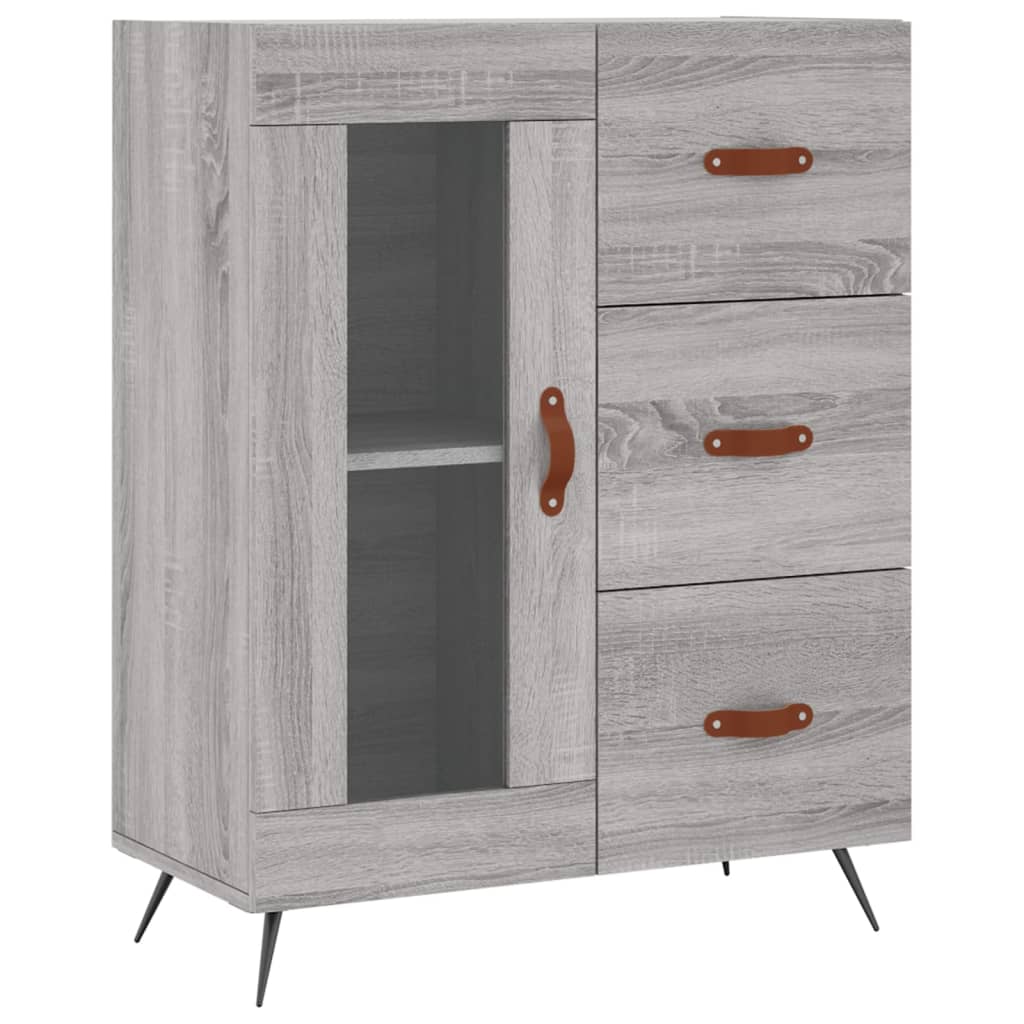 Credenza Grigio Sonoma 69,5x34x180 cm in Legno Multistrato - homemem39