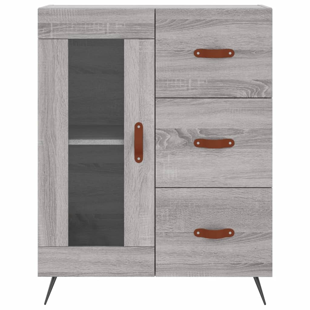 Credenza Grigio Sonoma 69,5x34x180 cm in Legno Multistrato - homemem39