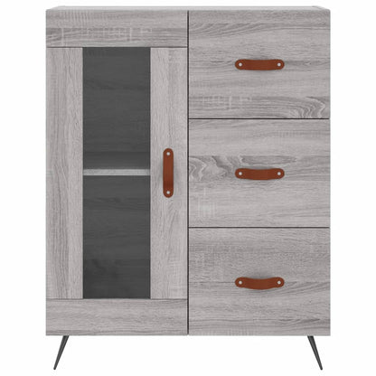 Credenza Grigio Sonoma 69,5x34x180 cm in Legno Multistrato