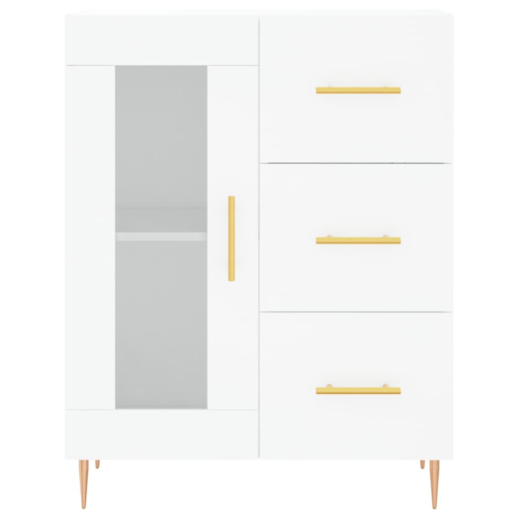 Credenza Bianca 69,5x34x180 cm in Legno Multistrato - homemem39