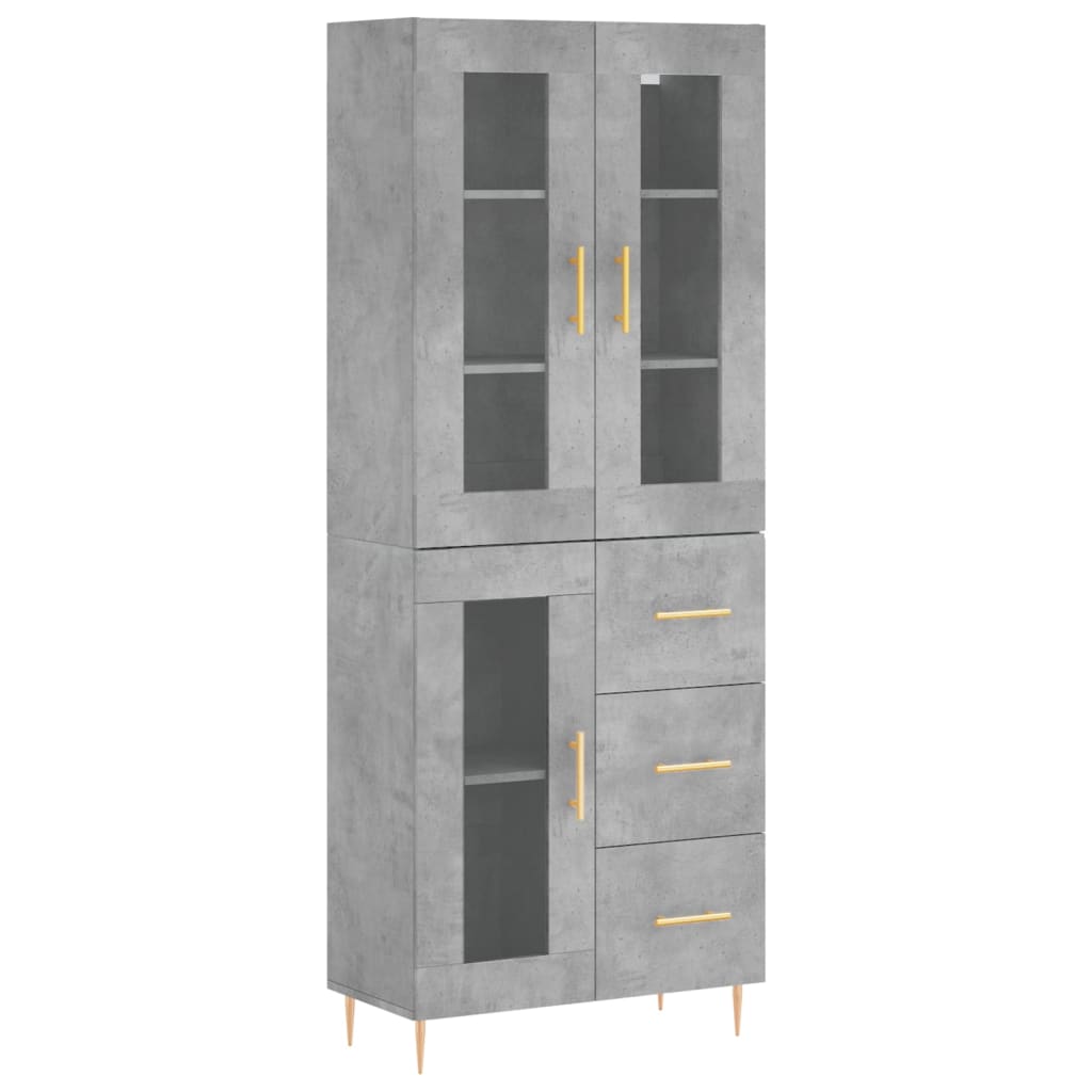 Credenza Grigio Cemento 69,5x34x180 cm in Legno Multistrato - homemem39