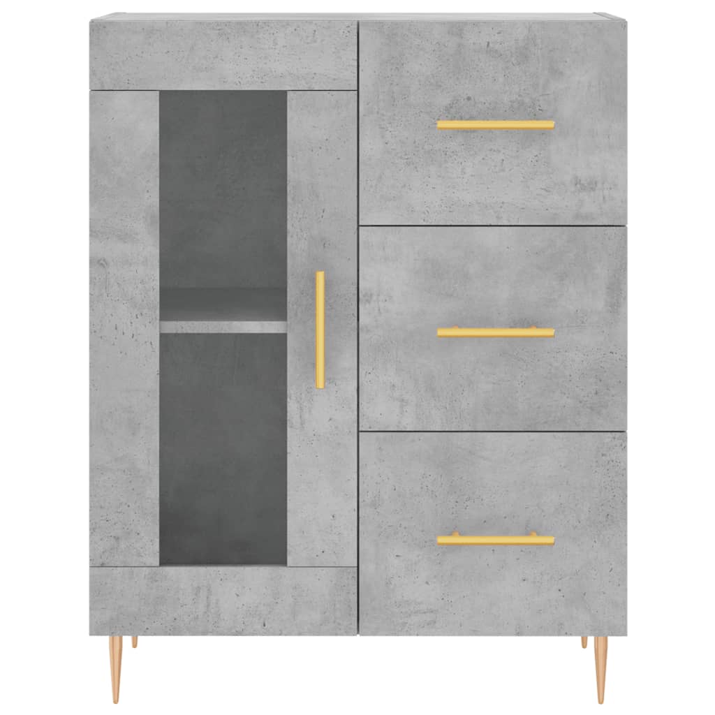 Credenza Grigio Cemento 69,5x34x180 cm in Legno Multistrato