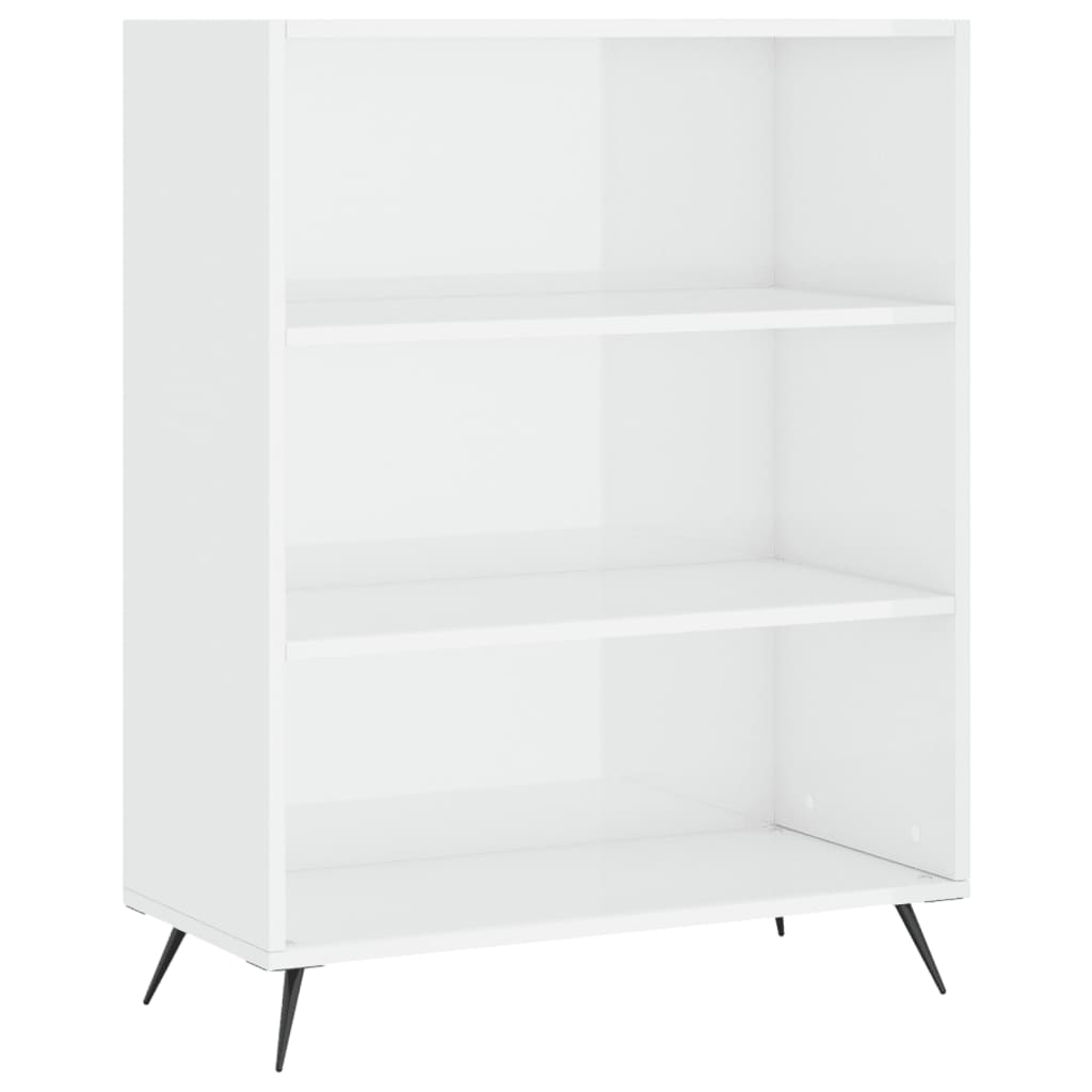 Credenza Bianco Lucido 69,5x34x180 cm in Legno Multistrato - homemem39