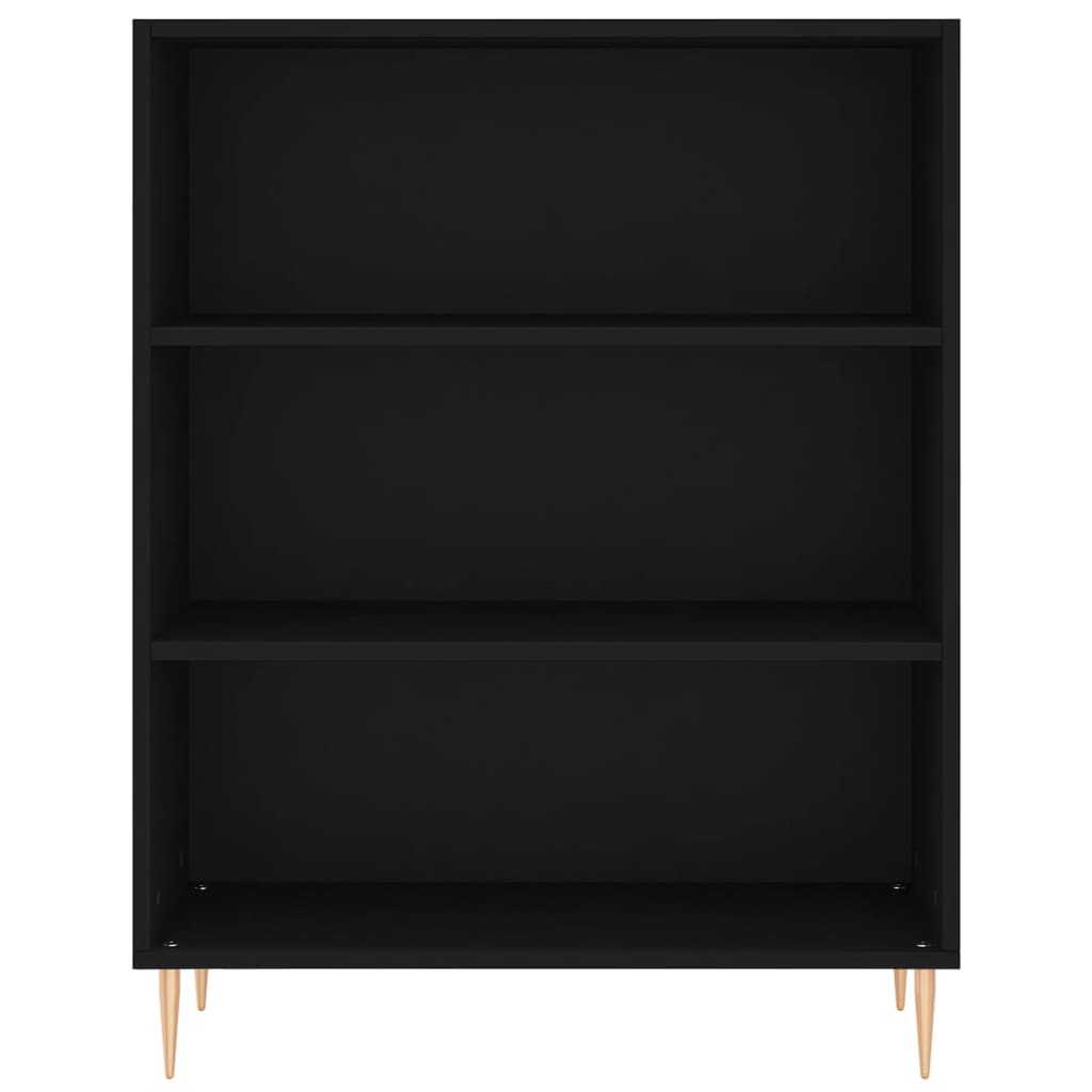 Credenza Nera 69,5x34x180 cm in Legno Multistrato