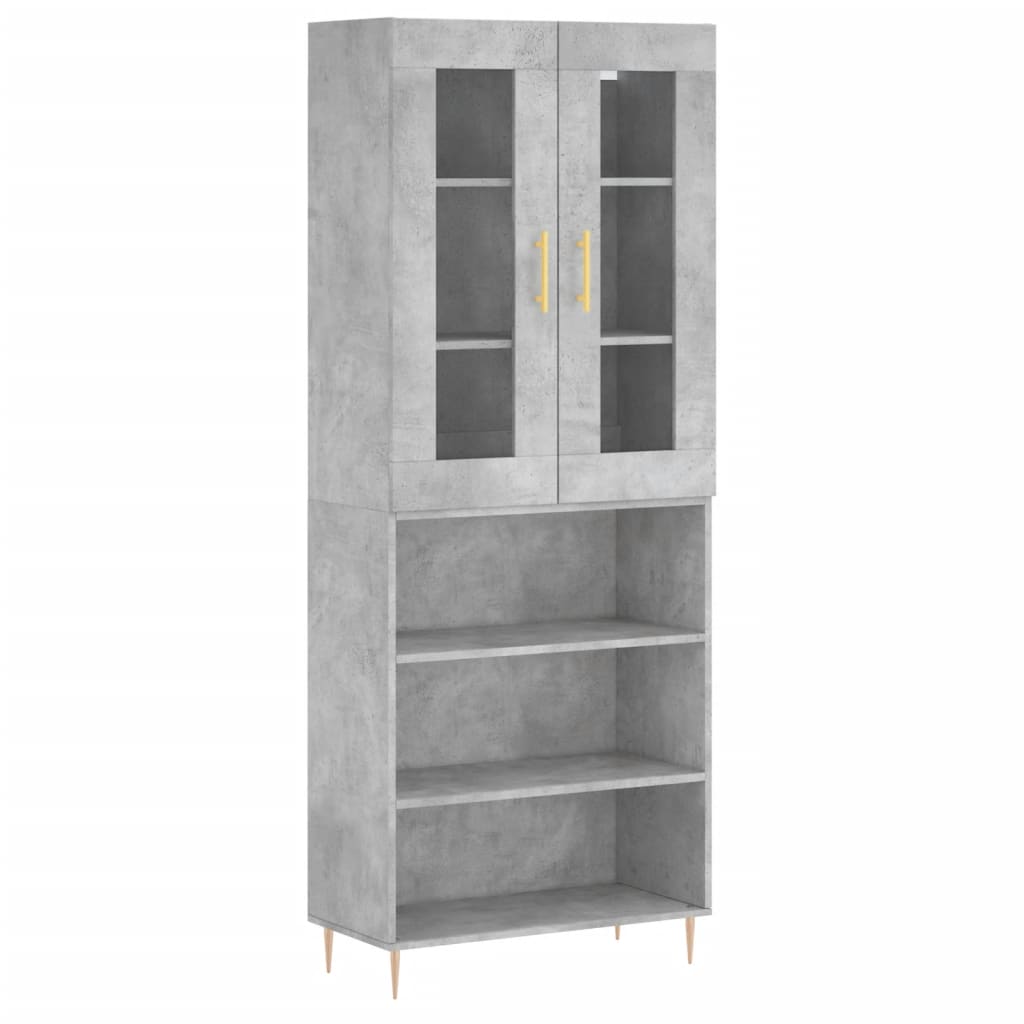 Credenza Grigio Cemento 69,5x34x180 cm in Legno Multistrato - homemem39