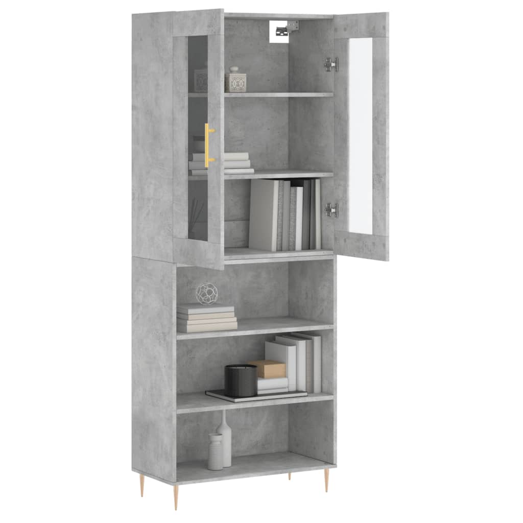 Credenza Grigio Cemento 69,5x34x180 cm in Legno Multistrato - homemem39