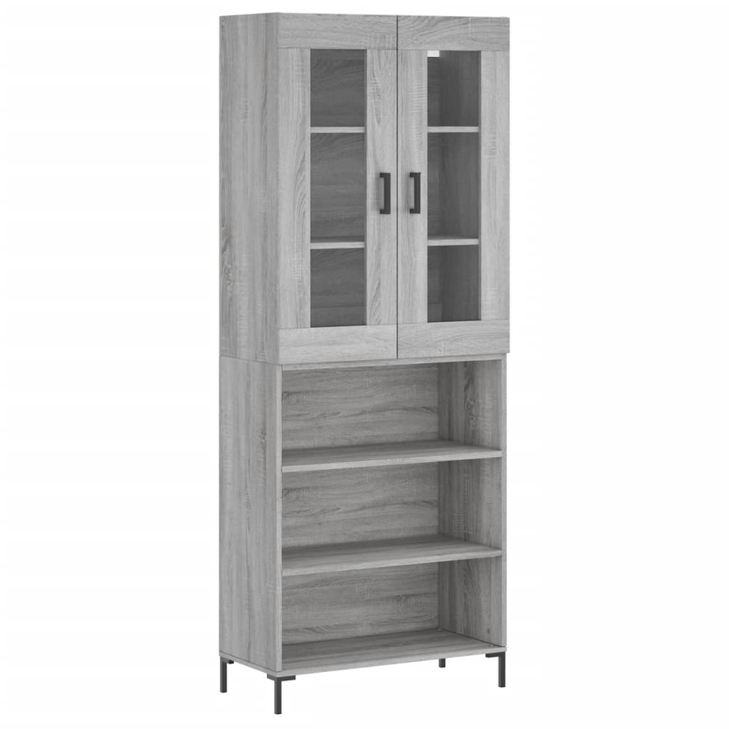 Credenza Grigio Sonoma 69,5x34x180 cm in Legno Multistrato - homemem39