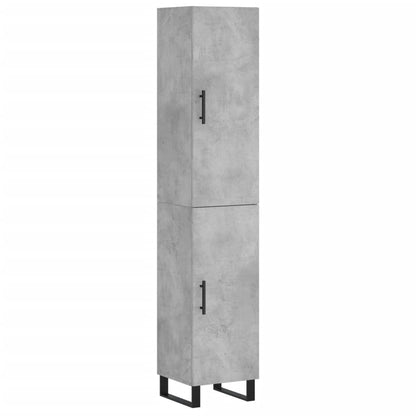 Credenza Grigio Cemento 34,5x34x180 cm in Legno Multistrato