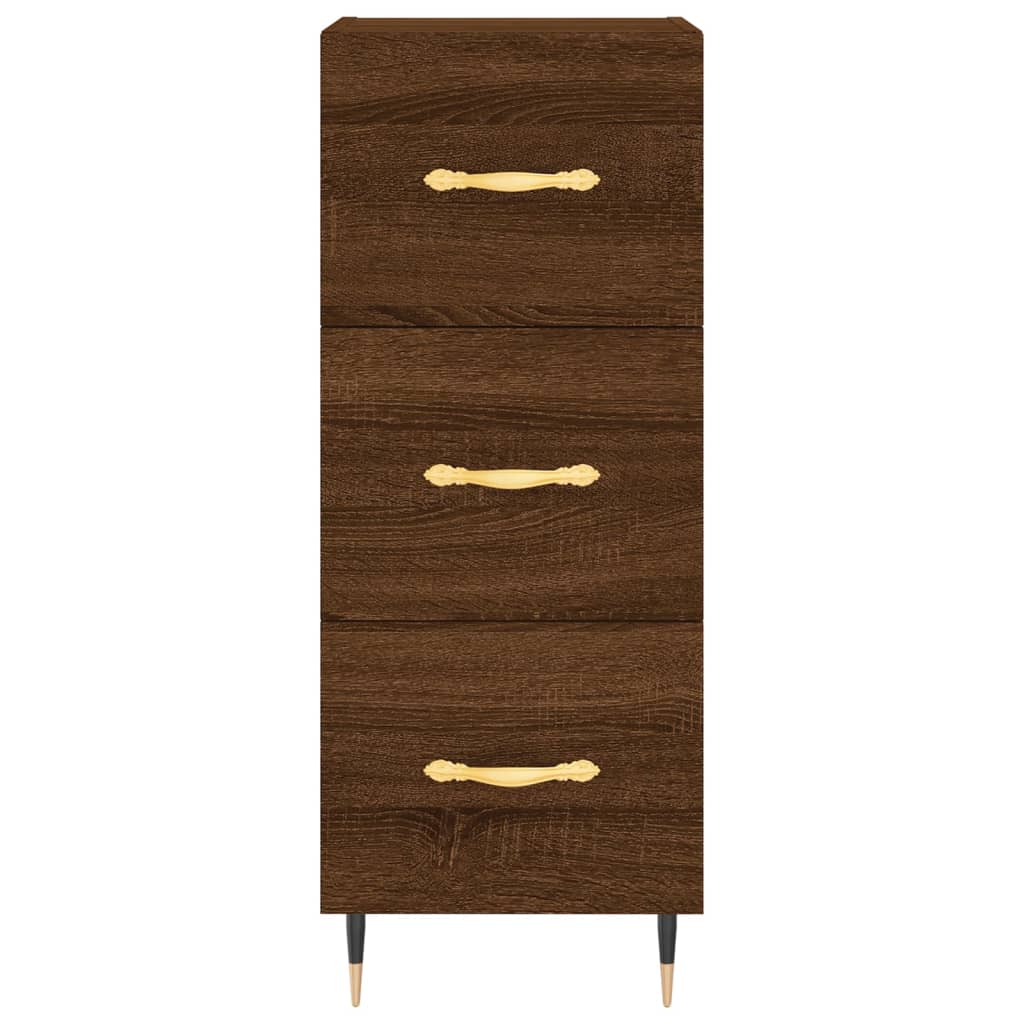 Credenza Rovere Marrone 34,5x34x180 cm in Legno Multistrato - homemem39