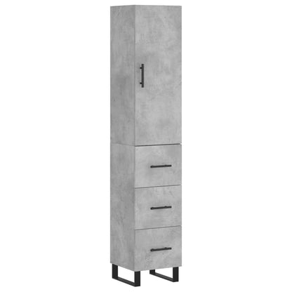 Credenza Grigio Cemento 34,5x34x180 cm in Legno Multistrato