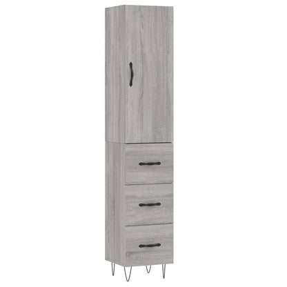 Credenza Grigio Sonoma 34,5x34x180 cm in Legno Multistrato - homemem39