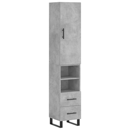 Credenza Grigio Cemento 34,5x34x180 cm in Legno Multistrato - homemem39