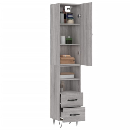 Credenza Grigio Sonoma 34,5x34x180 cm in Legno Multistrato