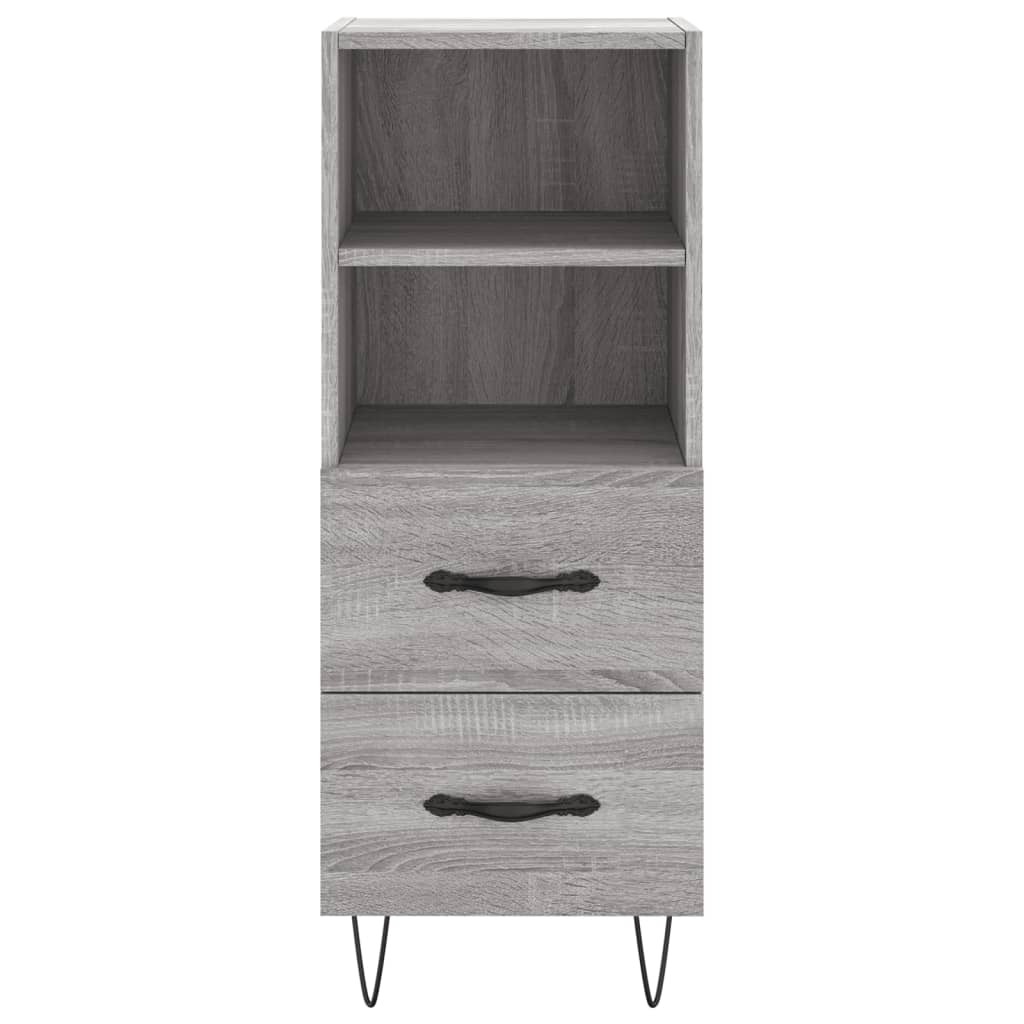 Credenza Grigio Sonoma 34,5x34x180 cm in Legno Multistrato