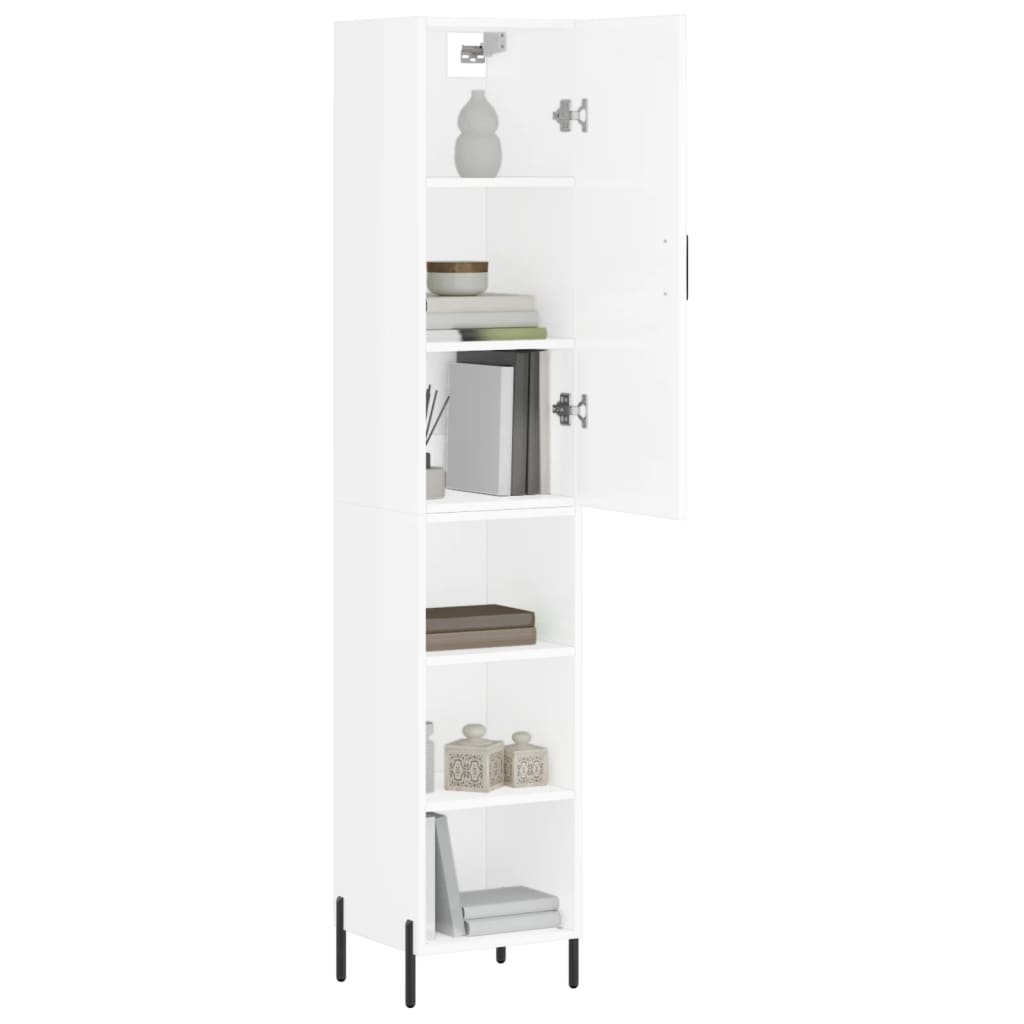 Credenza 34,5x34x180 cm in Legno Multistrato Bianco Lucido - homemem39