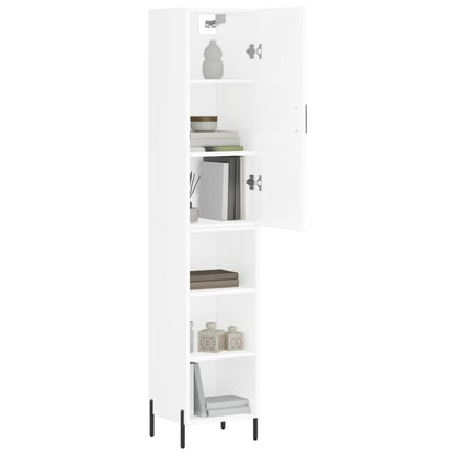 Credenza 34,5x34x180 cm in Legno Multistrato Bianco Lucido - homemem39