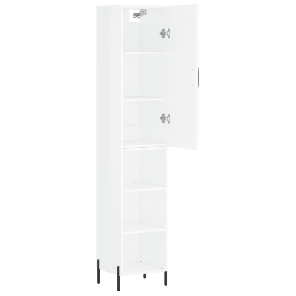 Credenza 34,5x34x180 cm in Legno Multistrato Bianco Lucido