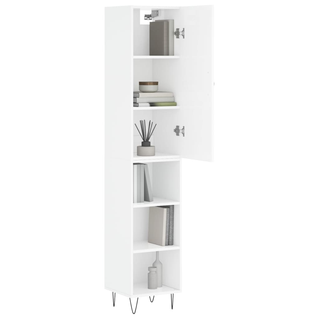 Credenza 34,5x34x180 cm in Legno Multistrato Bianco Lucido - homemem39