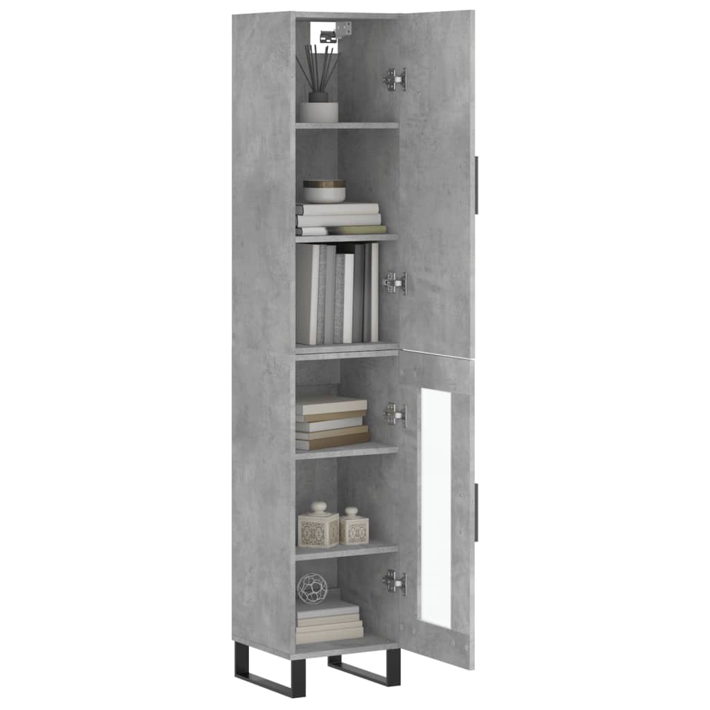 Credenza Grigio Cemento 34,5x34x180 cm in Legno Multistrato - homemem39