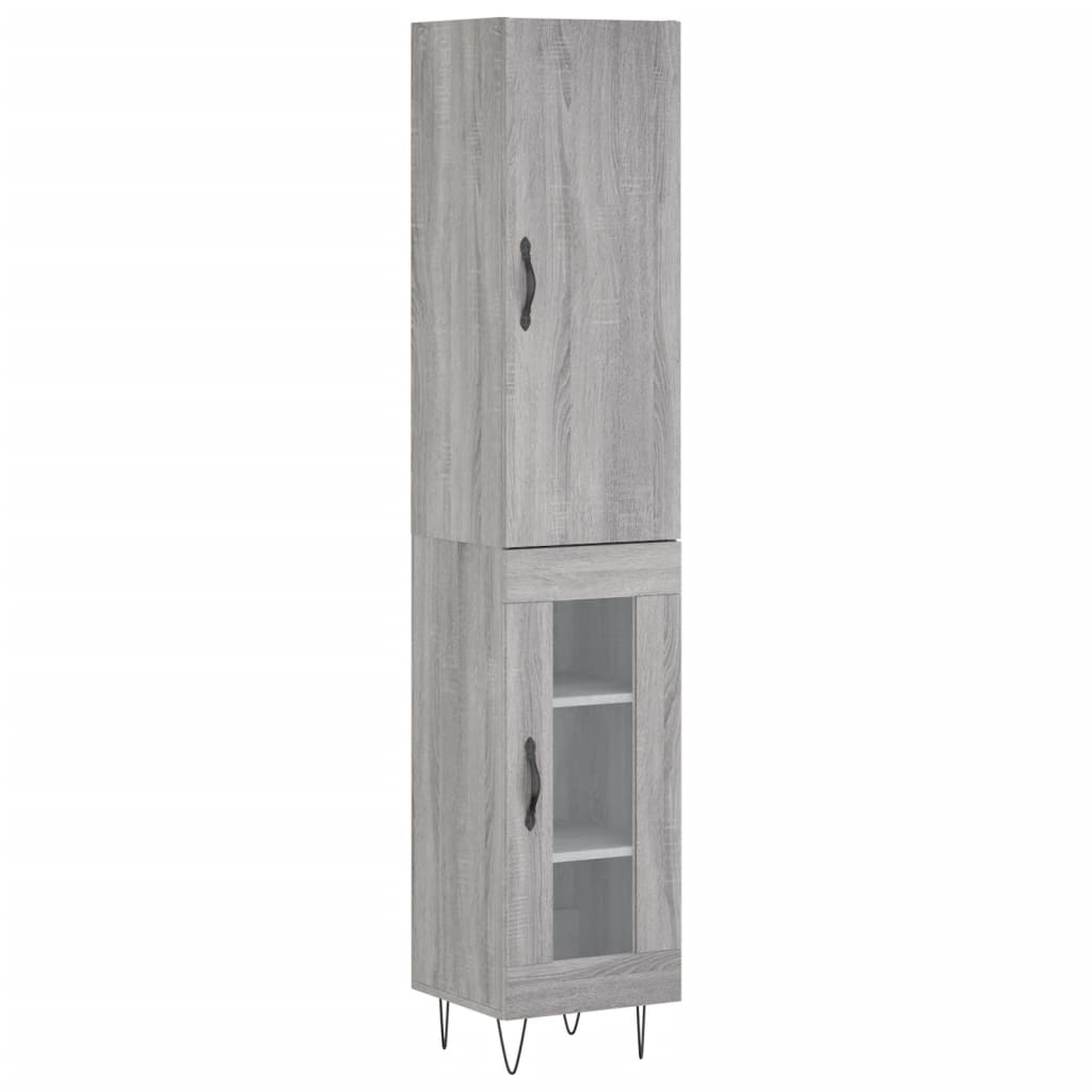 Credenza Grigio Sonoma 34,5x34x180 cm in Legno Multistrato - homemem39