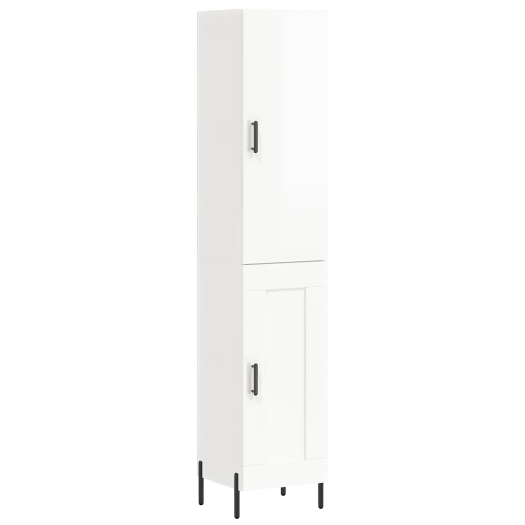 Credenza 34,5x34x180 cm in Legno Multistrato Bianco Lucido - homemem39