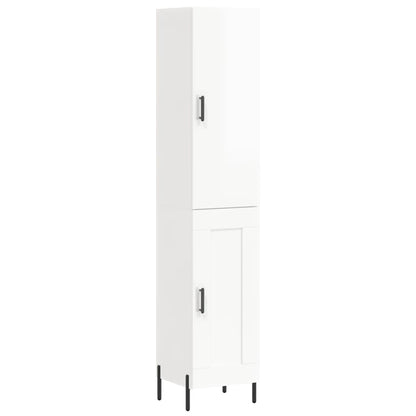 Credenza 34,5x34x180 cm in Legno Multistrato Bianco Lucido