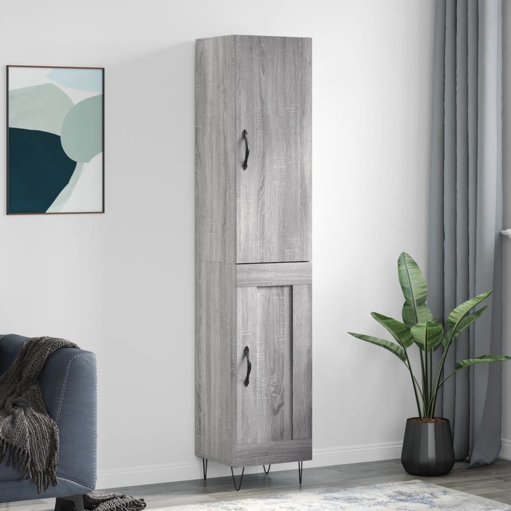 Credenza Grigio Sonoma 34,5x34x180 cm in Legno Multistrato - homemem39