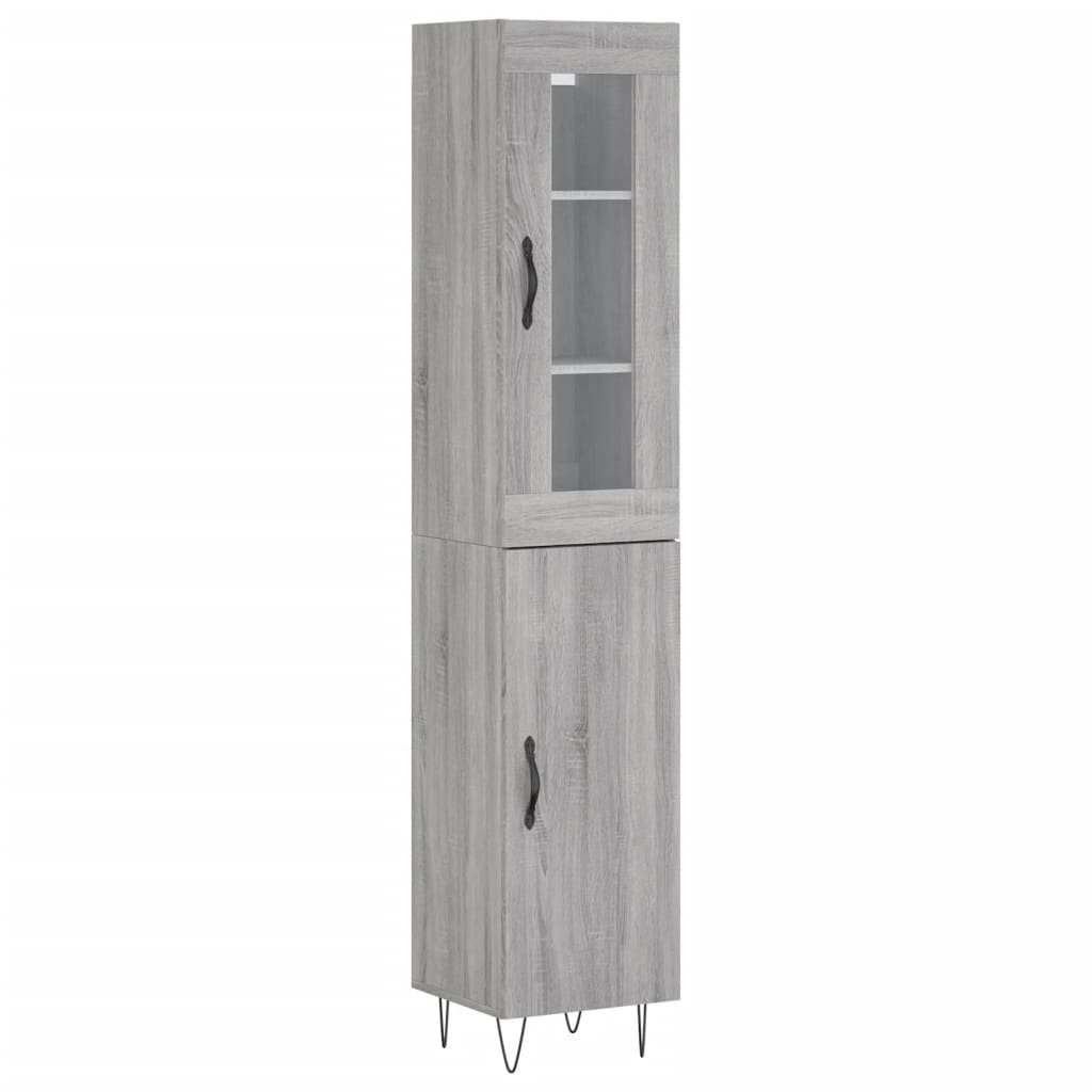 Credenza Grigio Sonoma 34,5x34x180 cm in Legno Multistrato - homemem39