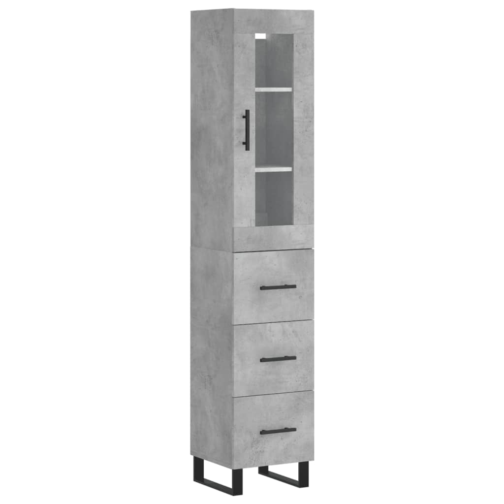 Credenza Grigio Cemento 34,5x34x180 cm in Legno Multistrato - homemem39