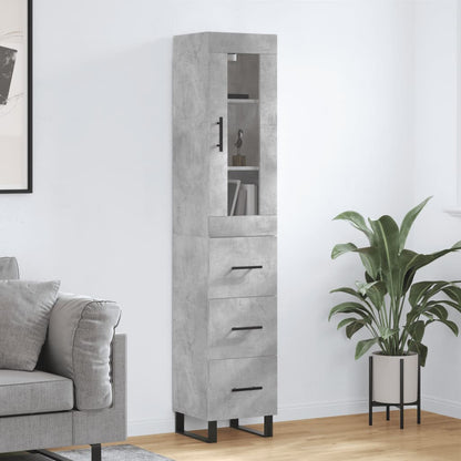 Credenza Grigio Cemento 34,5x34x180 cm in Legno Multistrato - homemem39