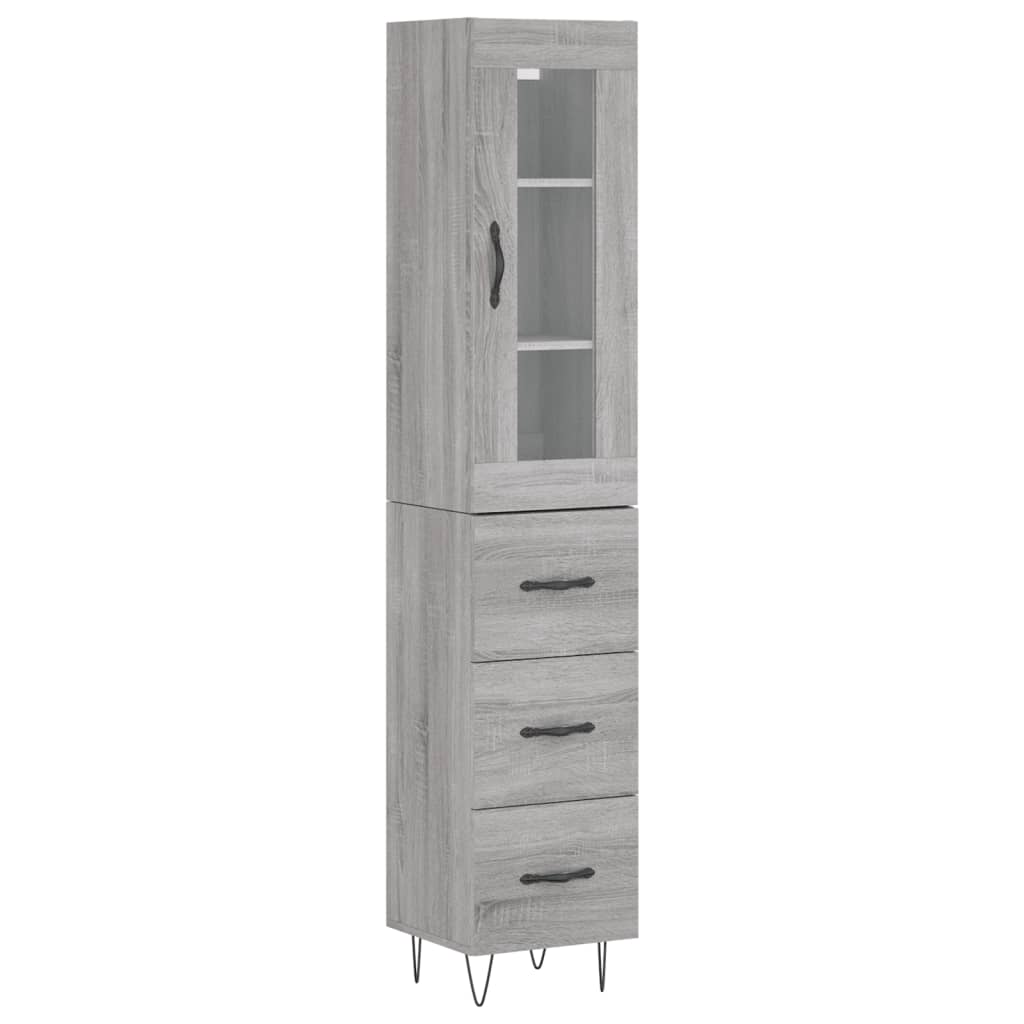 Credenza Grigio Sonoma 34,5x34x180 cm in Legno Multistrato - homemem39