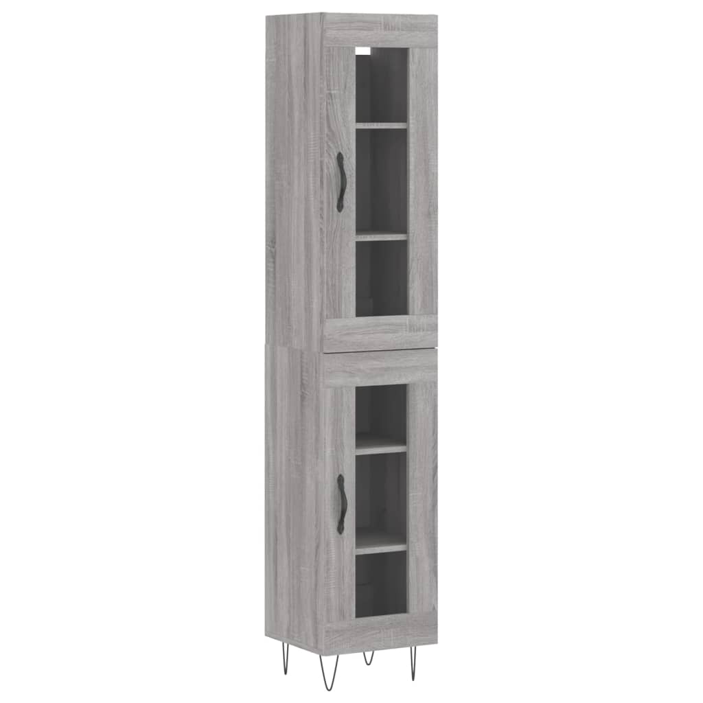 Credenza Grigio Sonoma 34,5x34x180 cm in Legno Multistrato - homemem39