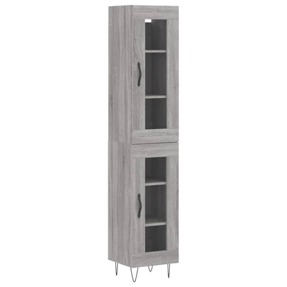 Credenza Grigio Sonoma 34,5x34x180 cm in Legno Multistrato - homemem39