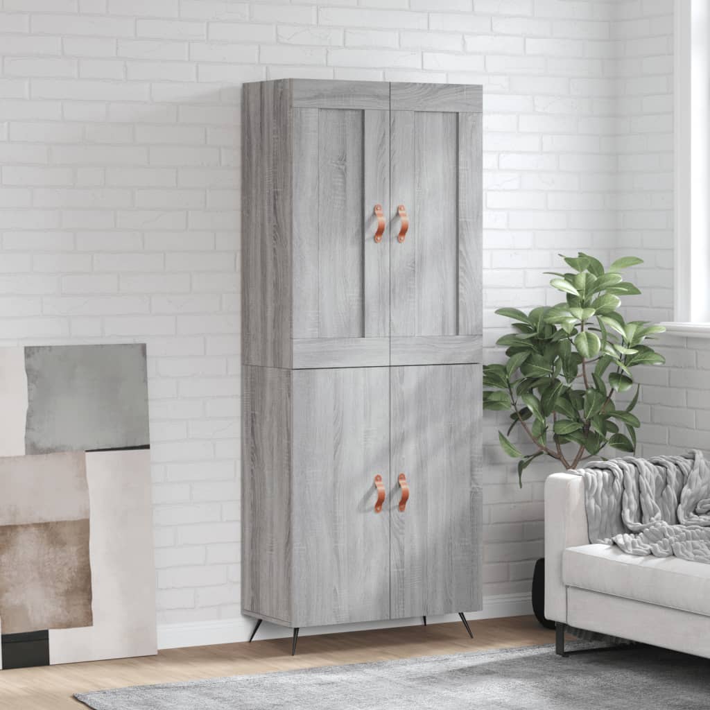 Credenza Grigio Sonoma 69,5x34x180 cm in Legno Multistrato - homemem39