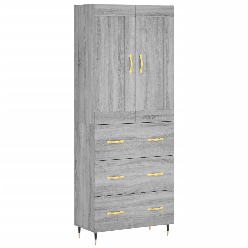 Credenza Grigio Sonoma 69,5x34x180 cm in Legno Multistrato - homemem39