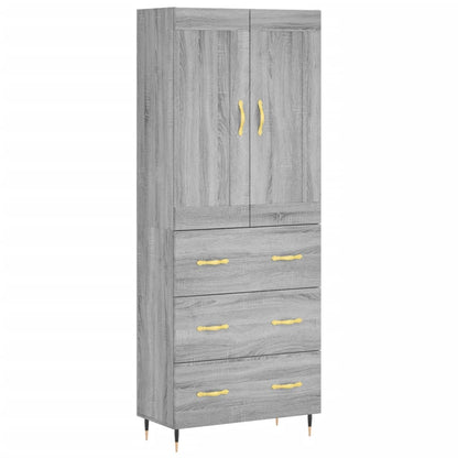 Credenza Grigio Sonoma 69,5x34x180 cm in Legno Multistrato - homemem39