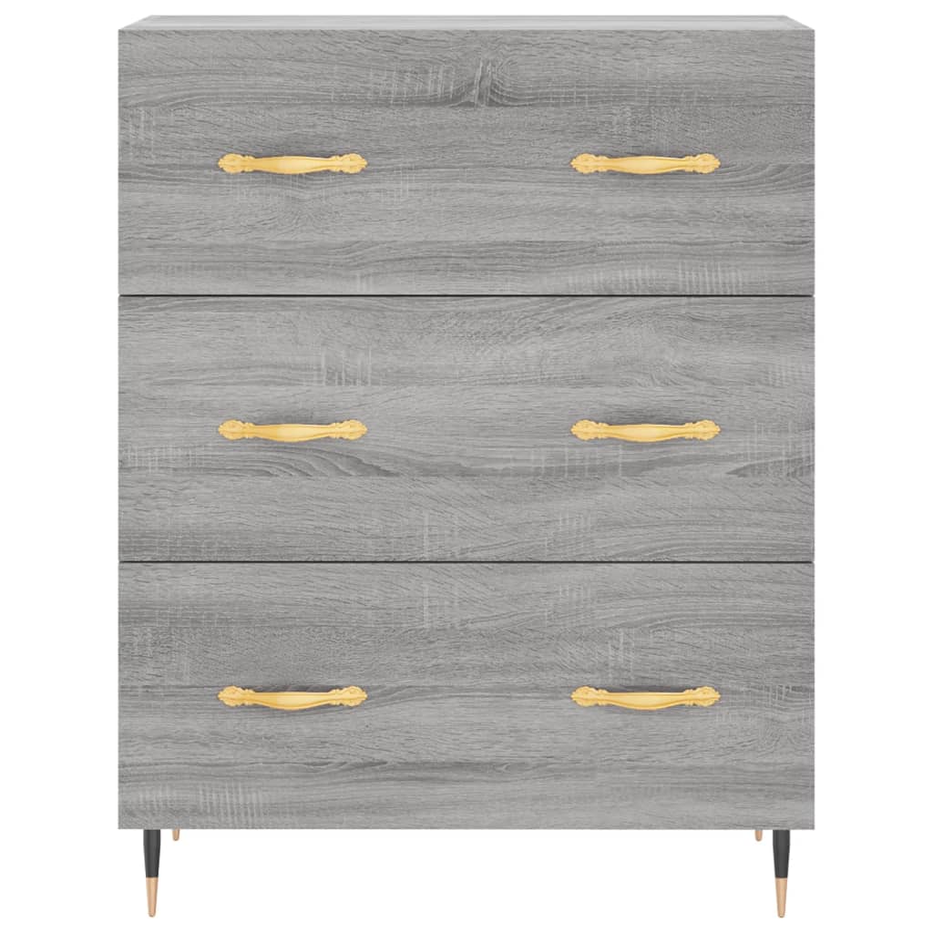 Credenza Grigio Sonoma 69,5x34x180 cm in Legno Multistrato