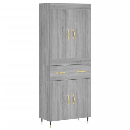 Credenza Grigio Sonoma 69,5x34x180 cm in Legno Multistrato - homemem39