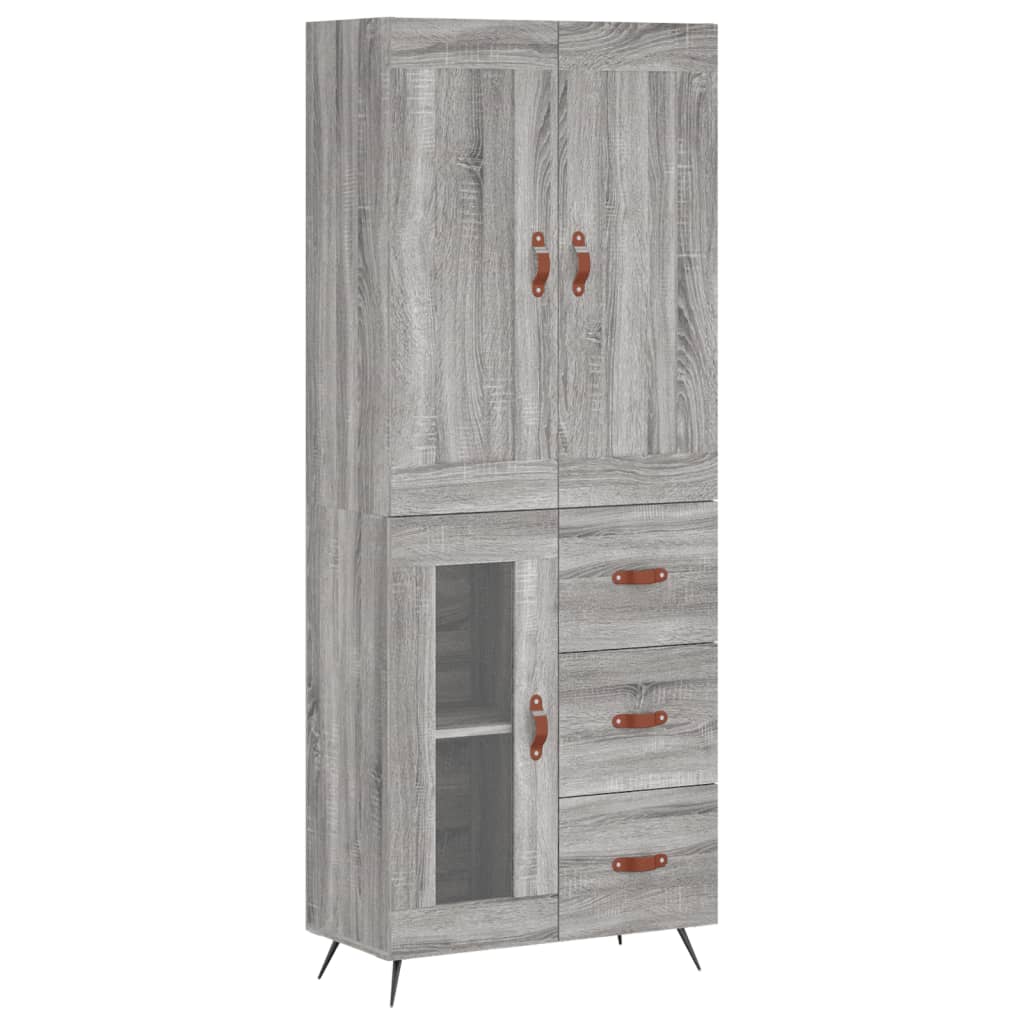 Credenza Grigio Sonoma 69,5x34x180 cm in Legno Multistrato - homemem39