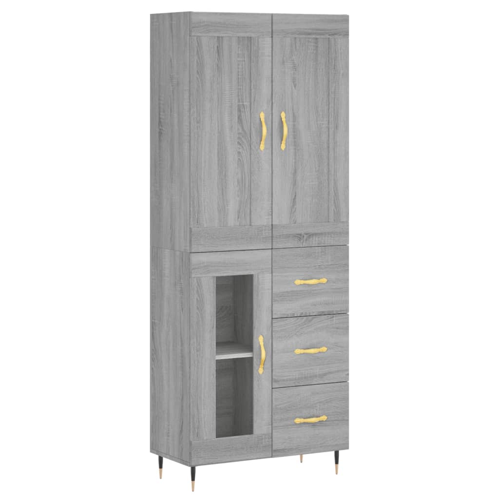 Credenza Grigio Sonoma 69,5x34x180 cm in Legno Multistrato - homemem39